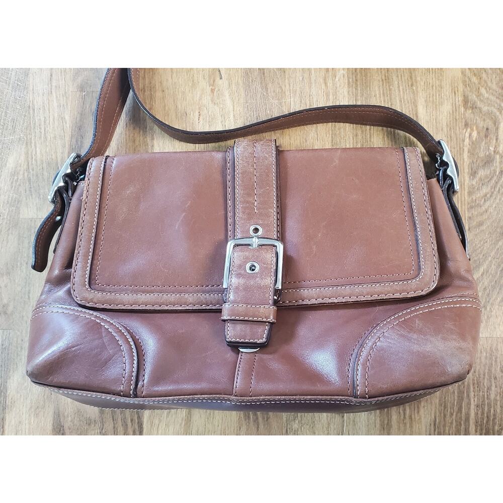 Vintage COACH Hampton Buckle Flap Crossbody Satchel shoulder bag F12606 *READ*